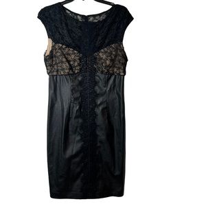 Ivy & Blu by Maggie Boutique Faux Leather and Lace BodyCon Dress